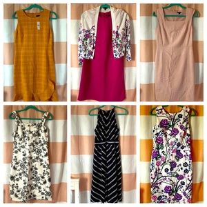 Six size 2 Ann Taylor/Talbots dresses in like new/brand new condition